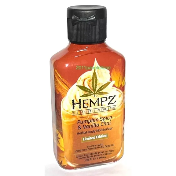 HEMPZ Mini Bottle Pumpkin Spice & Vanilla Chai Herbal Body Moisturizer 2.25 oz