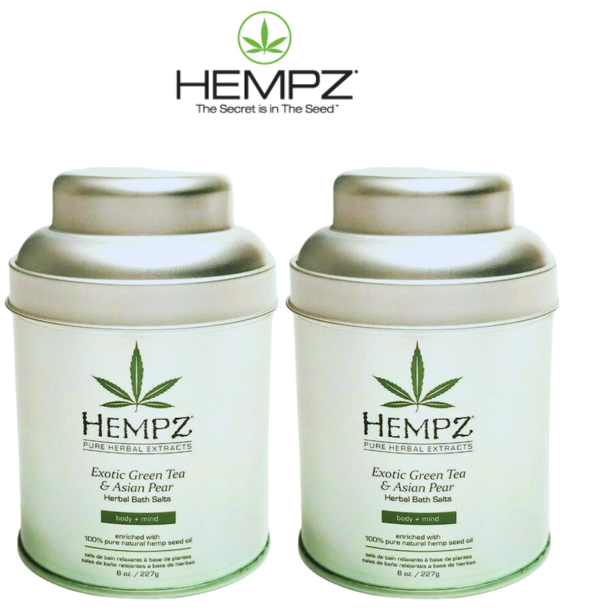 Hempz 8oz factory Exotic Green Tea & Asian PEAR Soothing Herbal Bath Salts (6 pack) - NW