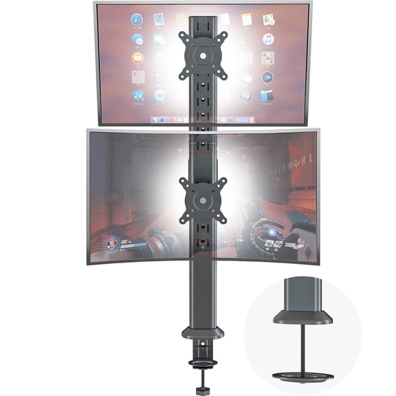 HEMUDU Single Tall Desk Monitor Arm Mount Stand Fit for 13 inch to 34 inch Flat Curved Computer Screen with Swivel, Height Adjustable, Rotation,Holds up to 35kg, Black