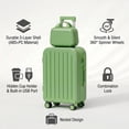 thumbnail image 1 of HEMXSZH 20 Inch ABS+PC Hardside Rolling Luggage with Handbag, Cup Holder & USB Port Suitcase, Green, 1 of 8