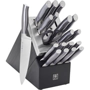 HENCKELS Graphite Stainless Steel Kitchen Knife Block Set, 20 Piece, Black