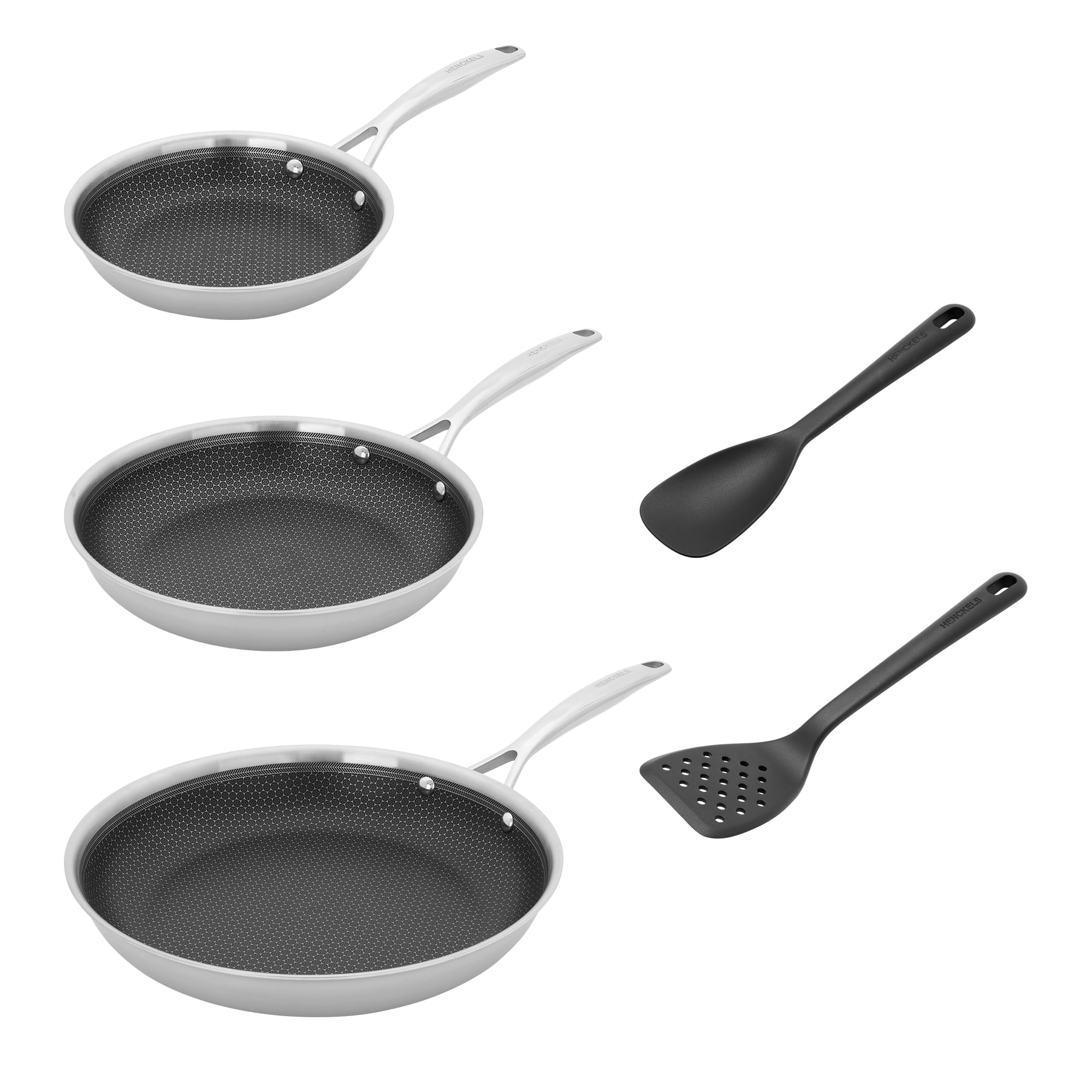 Stainless Steel Nonstick Fry Pan Set with Utensils
