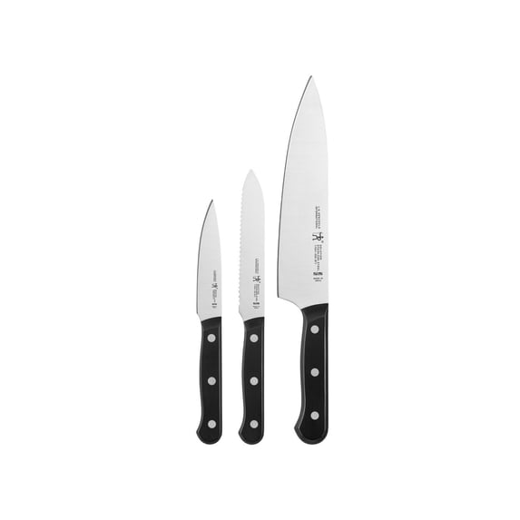 HENCKELS Solution 3-Piece Starter Knife Set – Stainless Steel Blades, Ergonomic Triple-Rivet Handles, Full Tang, Dishwasher Safe