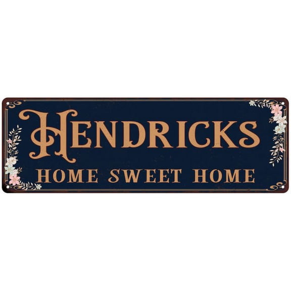 HENDRICKS Home Sweet Home Victorian Look 8x24 Metal Sign 108240046962