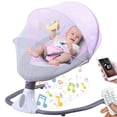 thumbnail image 1 of HENG Co. Electric Baby Swing and Rocker, Infant Bouncer Chair Featuring 12 Lullabies, Bluetooth Connectivity, Multiple Speed Settings, 4 Timer Modes, Unisex Design, Pink., 1 of 9