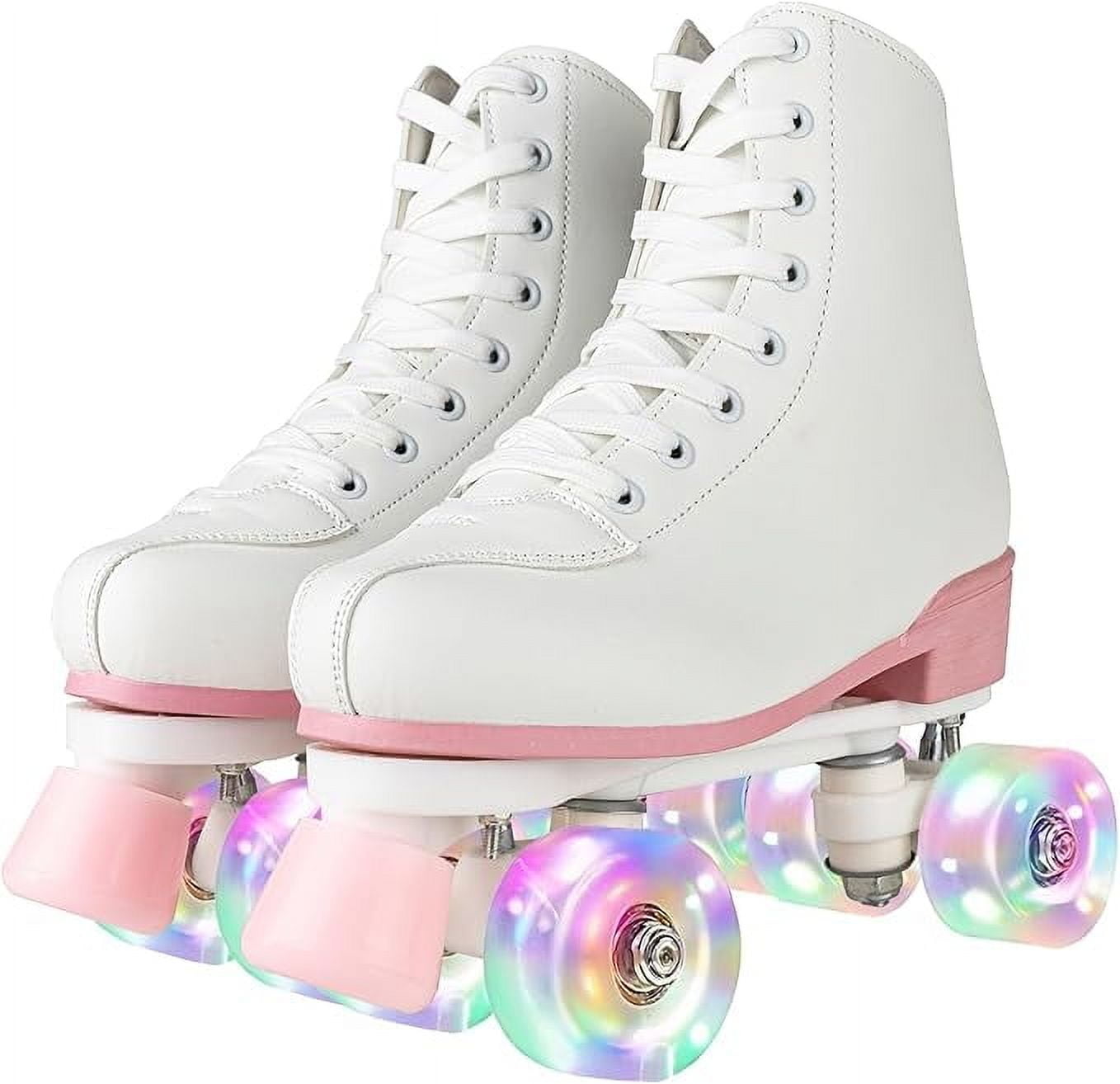 Rainbow Unicorn Adjustable Roller Skates for Kids with Light
