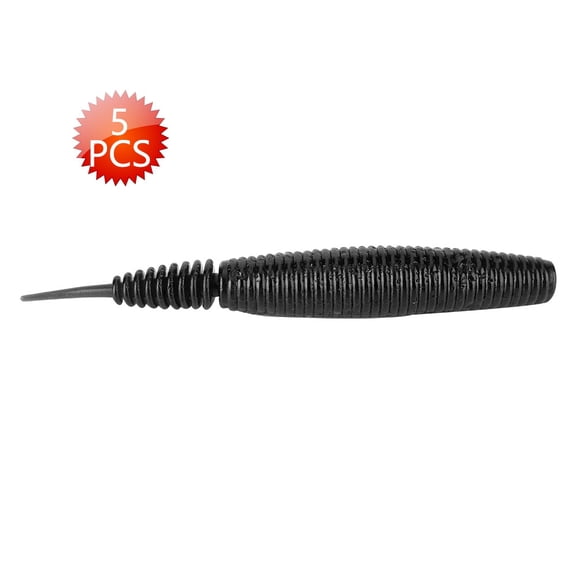 HENG JIA 5PCS 7g/9.8cm Soft Plastic Fishing Lures Grub Worm Baits Fish Tackle Accessory Black