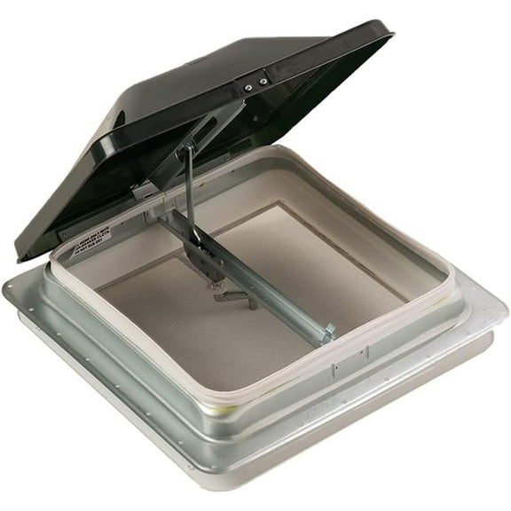 HENG’S INDUSTRIES One New 14" White Cargo Universal Roof Vent with a Smoke Colored Lid | Campers, RVs, Trailers, Travel Vans | Part Number 74111A-C1G1