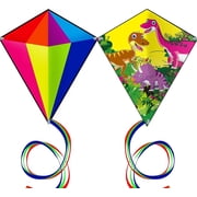 HENGDA KITE  2 Pack HD Printing Polyester Diamond Kite 23 x27