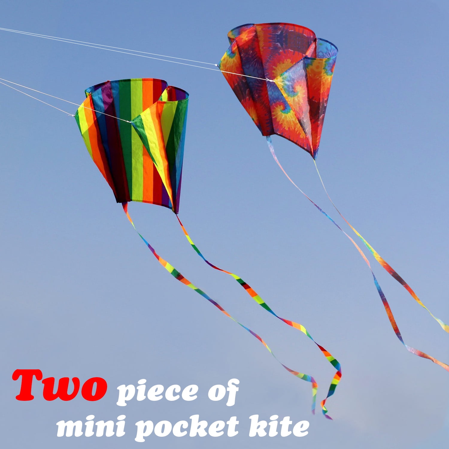 HENGDA KITE 2 Pcke Pocket Kite for Children Polyester Outside Toys with Handles and Strings