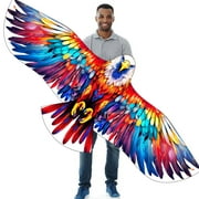 HENGDA KITE 63in*27in Colorful Eagle Kite for Boy and Teen Outdoor Toy with Flying Tools Easy Control