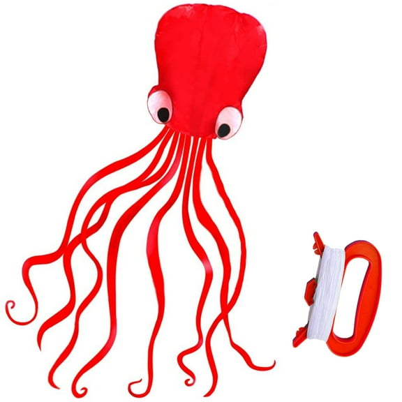 HENGDA KITE Red Octopus Software Kite for Children and Adults Polyester Materials 196 inch