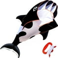 thumbnail image 1 of HENGDA KITE for Children and Adults 55inch Soft Whale Dolphin Kite Black Polyester, 1 of 10
