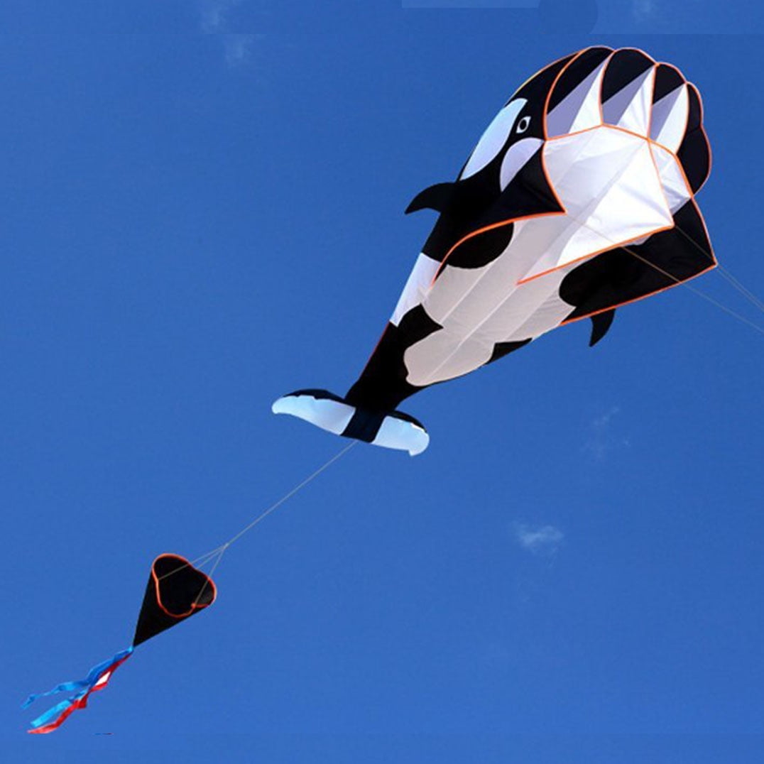 HENGDA KITE for Children and Adults 78inch Soft Whale Dolphin Kite Black  Polyester 