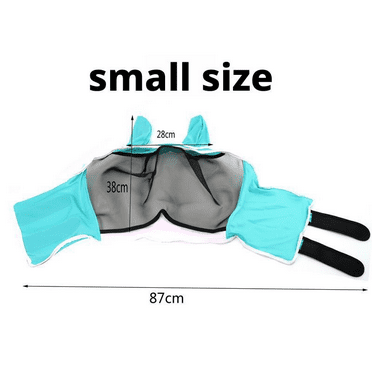 HENGFAY HENGFAY Fine Mesh Horse Equine Fly Mask with Ears 60% UV Protection (Small Pony, Teal)