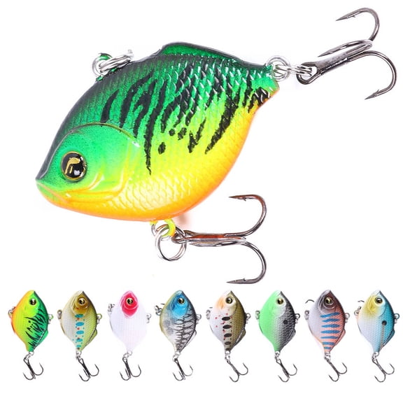 HENGJIA 8PCS Fishing Lures, Lipless Crankbaits for Bass, Minnow VIB Lifelike Hard Baits Sinking Fishing Jigs for Freshwater and Saltwater Bass, Trout, Walleye