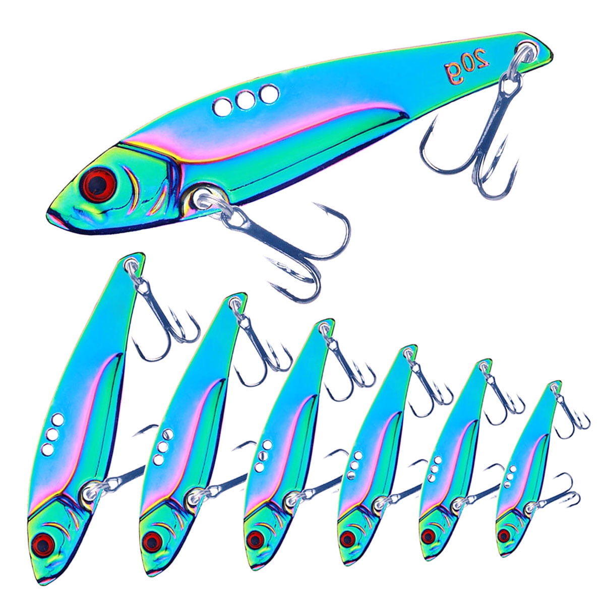 HENGJIA Blade Bait Fishing Spoon Lures, 6PCS Hard Metal Blade Baits Lipless Crankbait VIB Lures for Bass Walleye Trout Swimbait Freshwater Saltwater Fishing Lures