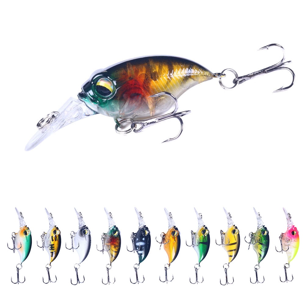 HENGJIA Crank Baits for Bass Fishing 10PCS Plopper Fishing Lure Shallow Diving Crank Bait Square Bill Crankbaits Fishing Lures