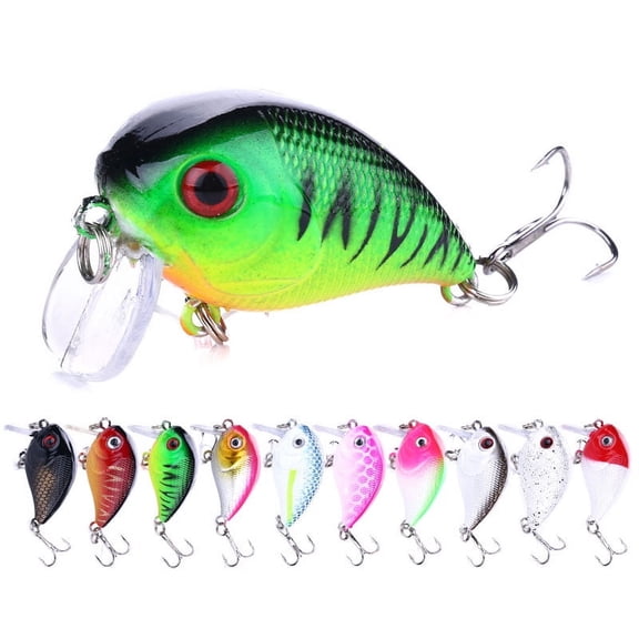 HENGJIA Crankbait Fishing Lures Deep Diving for Bass Trout, Slow Sinking for Freshwater Saltwater, Swimbaits Plopper Fishing Lure, Lifelike Fishing Lures Set