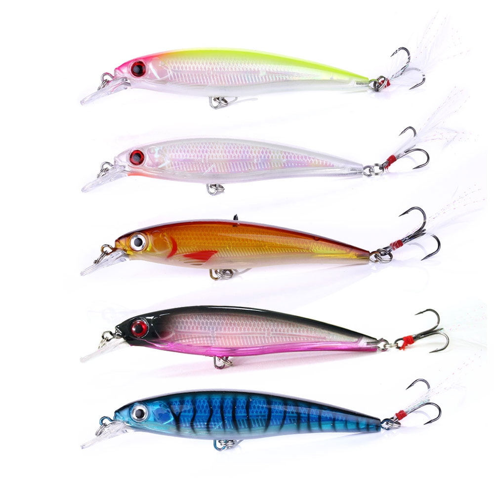 HENGJIA Fishing Deep Diving Fishing Lures Large Swimbait Sinking Minnow Lure Freshwater Jerkbait Lure 5Pcs/kit
