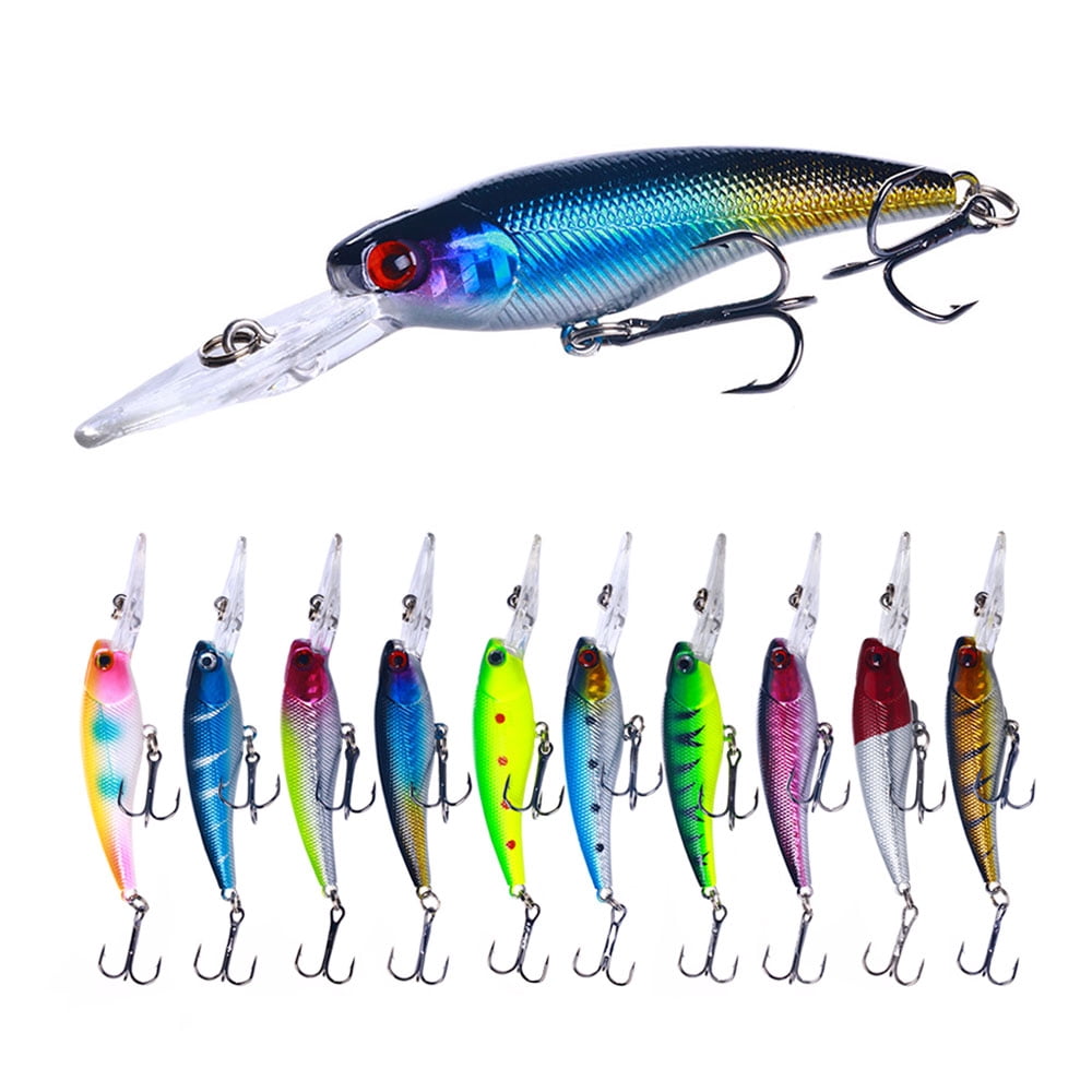 HENGJIA Fishing Deep Diving Fishing Lures Swimbait Large Sinking Minnow Lure Freshwater Jerkbait Lure 10Pcs/kit
