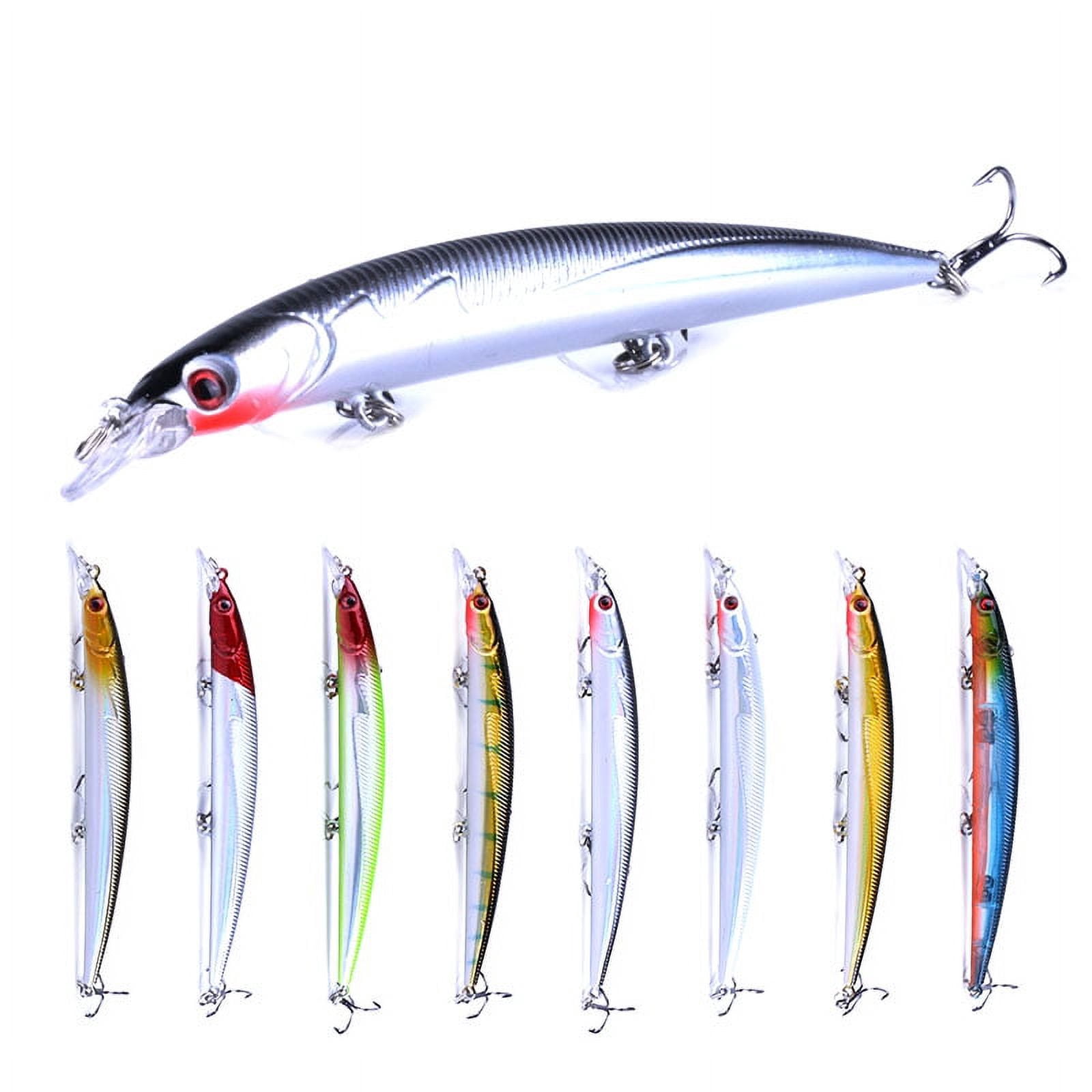HENGJIA Fishing Deep Diving Fishing Lures Swimbait Large Sinking Minnow Lure Freshwater Jerkbait Lure 8Pcs/kit