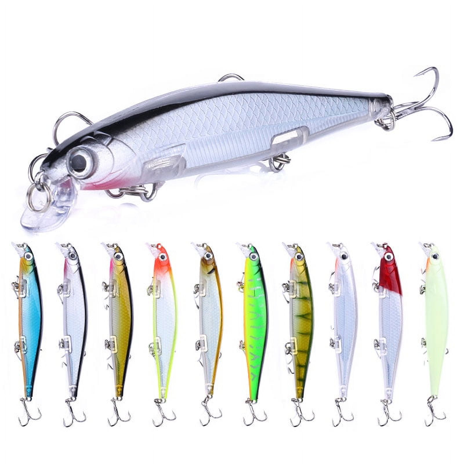 HENGJIA Fishing Deep Diving Fishing Lures Swimbait Large Sinking Minnow Lure Saltwater Jerkbait Lure 10Pcs/kit, 4.33in/0.46oz