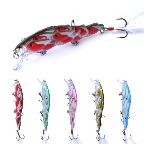 HENGJIA Fishing Deep Diving Fishing Lures Swimbait Large Sinking Minnow Lure Saltwater Jerkbait Lure 5Pcs/kit, 0.55oz/4.53in