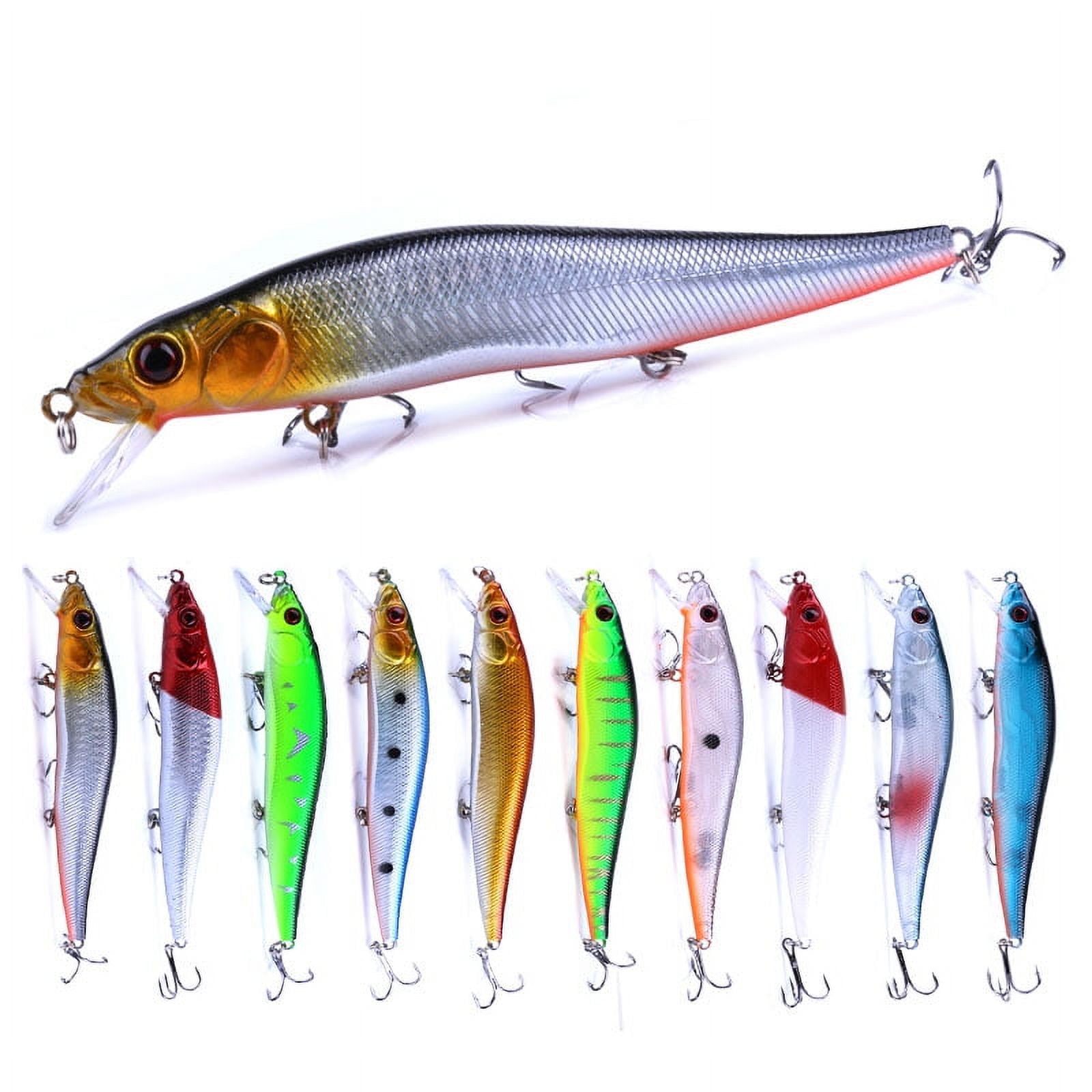 HENGJIA Fishing Deep Diving Fishing Lures Swimbait Sinking Minnow Lure Freshwater Jerkbait Lure 10Pcs/kit