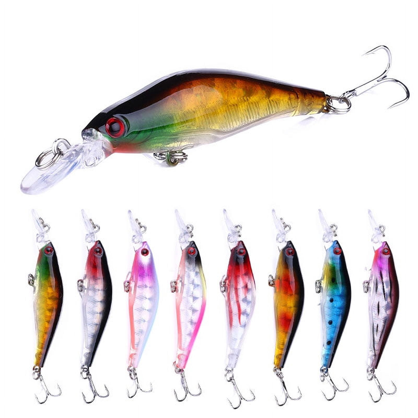 HENGJIA Fishing Deep Diving Fishing Lures Swimbait Sinking Minnow Lure Freshwater Jerkbait Lure 8Pcs/kit