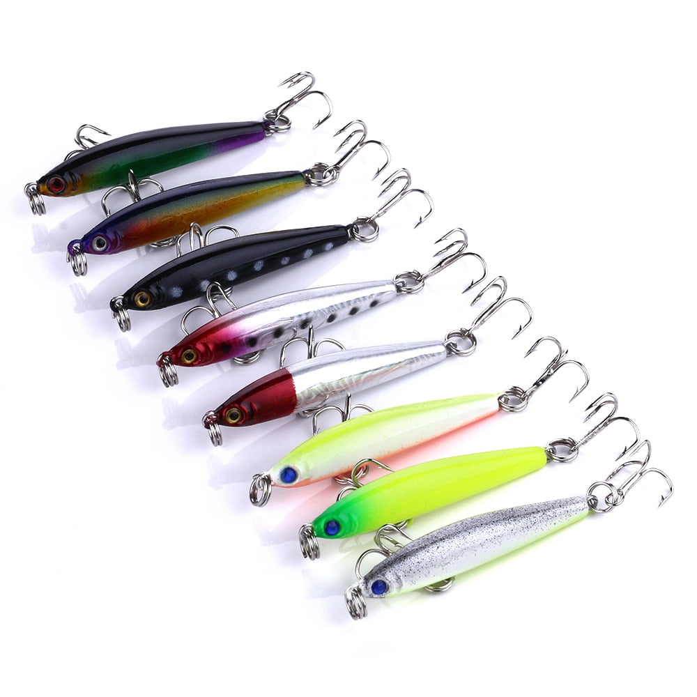 HENGJIA Fishing Deep Diving Fishing Lures Swimbait Sinking Minnow Lure Freshwater Jerkbait Lure 8Pcs/kit