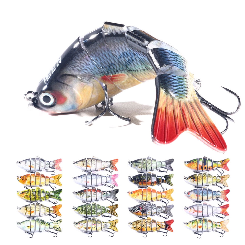 HENGJIA Fishing Lures 20pcs Multi Jointed Fish Fishing Kits Slow Sinking Lifelike Swimbait Freshwater and Saltwater for Trout Bass Lures, 3.93"/0.63oz