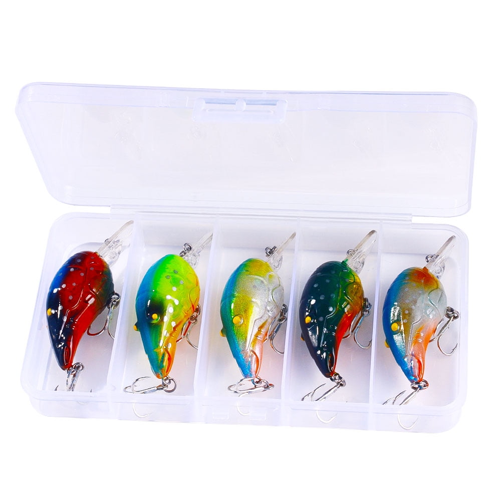 HENGJIA Fishing Lures, 5PCS 2.6IN Minnow Crankbaits for Bass Fishing Bass Lure, Fishing Lure for Bass Trout Freshwater and Saltwater