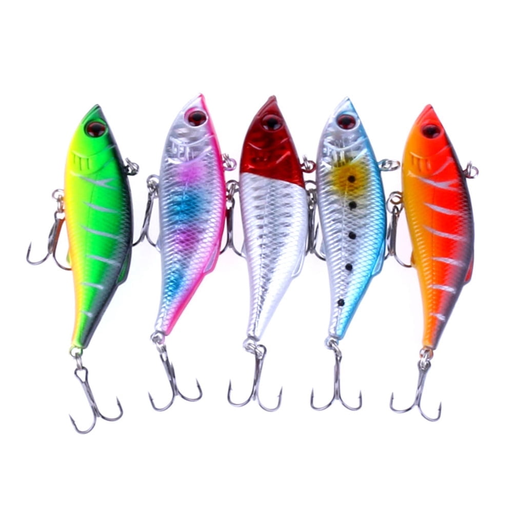 HENGJIA Fishing Lures, 5PCS Lipless Crankbaits for Bass, Top Water Lures Minnow VIB Hard Baits Sinking Fishing Lure for Saltwater Freshwater Bass, Redfish, Trout, Walleye