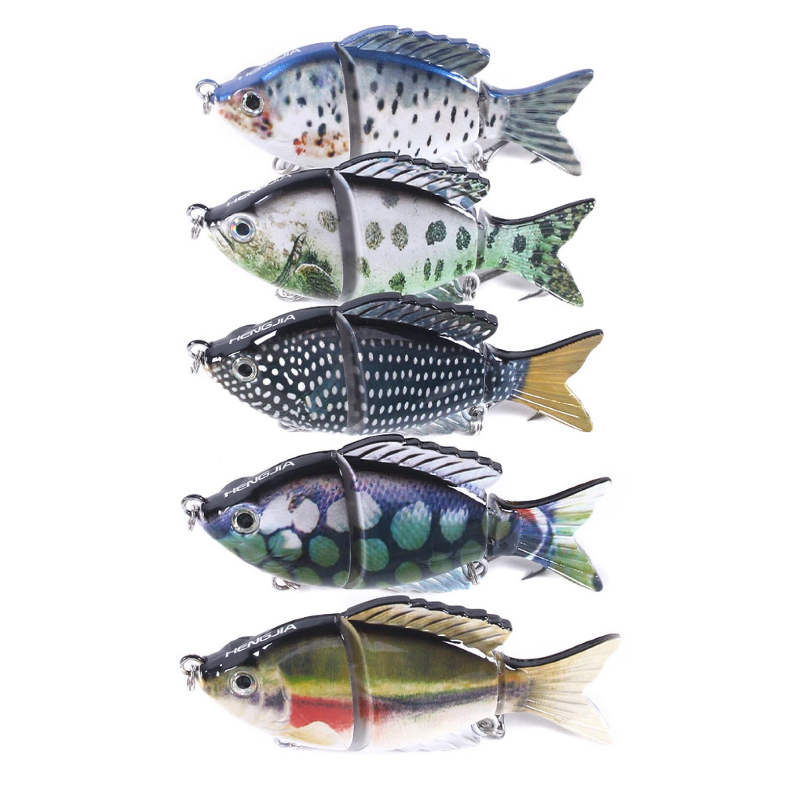 HENGJIA Fishing Lures, 5pcs Large Multi Jointed Fish Fishing Kits Slow Sinking Lifelike Swimbait Freshwater and Saltwater for Trout Bass Lures, 3.74"/0.79oz