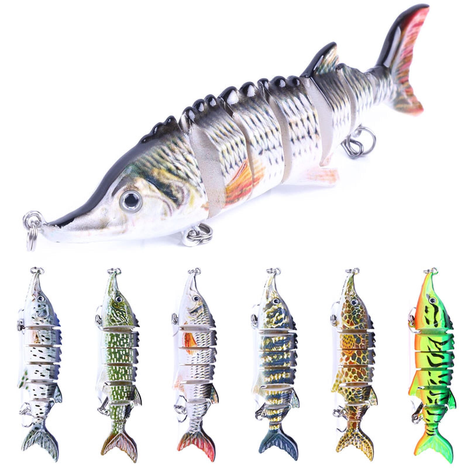 HENGJIA Fishing Lures, 6pcs Large Multi Jointed Fish Fishing Kits Slow Sinking Lifelike Swimbait Freshwater and Saltwater for Trout Bass Lures, 4.33"/0.56oz