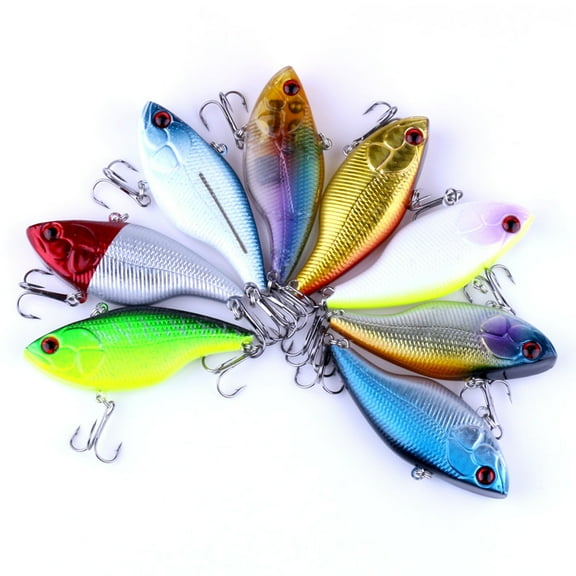 HENGJIA Fishing Lures, 8PCS 0.66oz/2.95in Lipless Crankbaits for Bass, Deep Diving Minnow VIB Lifelike Hard Baits Sinking Fishing Lure for Saltwater Freshwater Bass, Redfish, Trout, Walleye