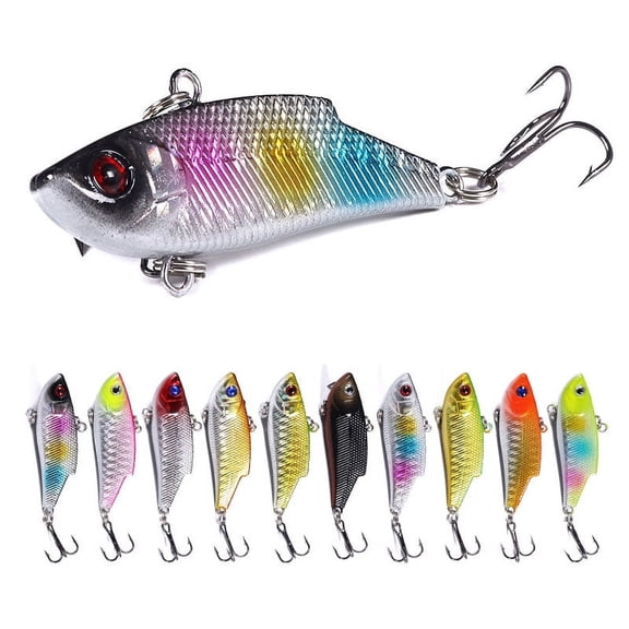 HENGJIA Fishing Lures for Bass, 10PCS Lipless Crankbaits Minnow VIB Hard Baits Long Casting Sinking Fishing Lure for Saltwater Freshwater Bass, Redfish, Trout, Walleye