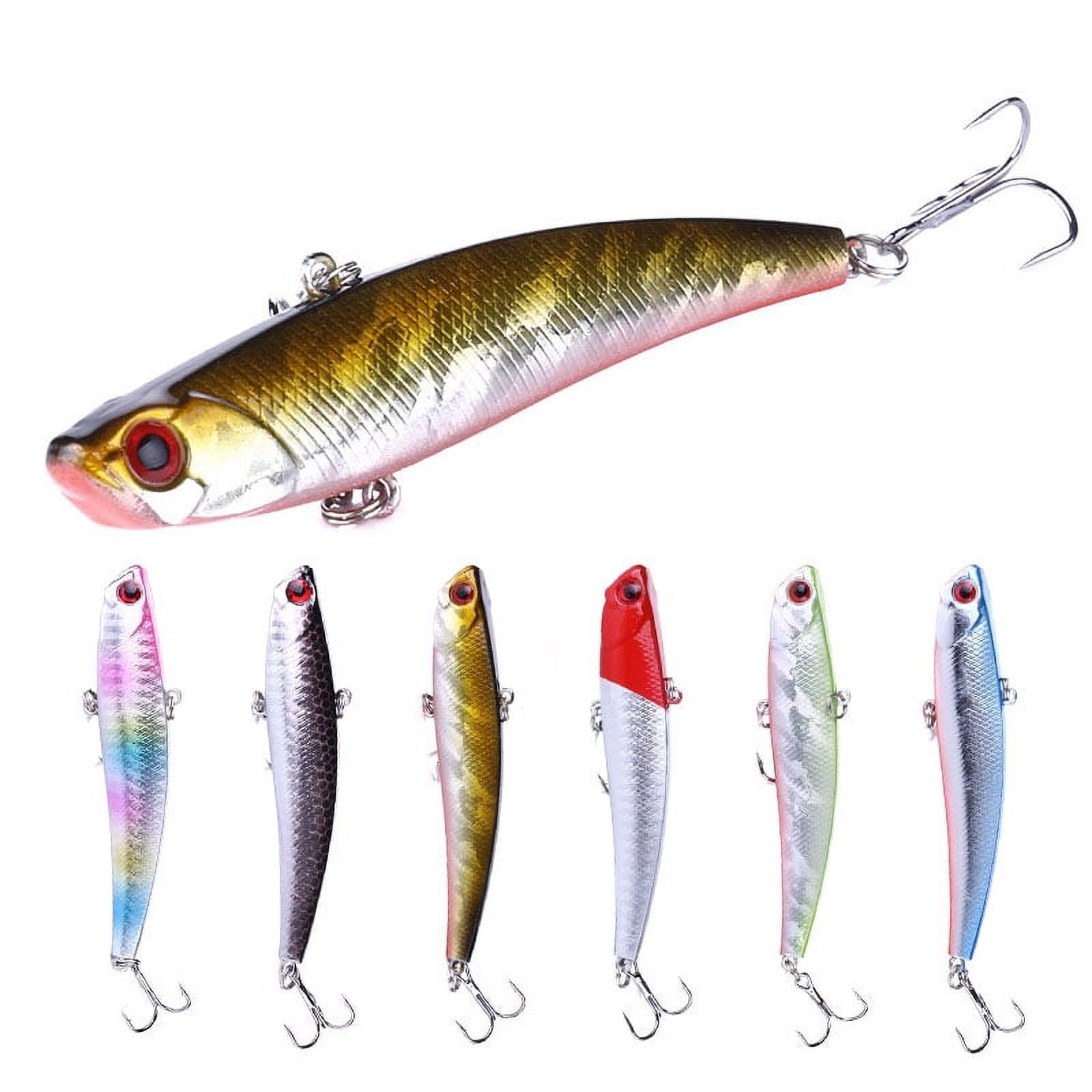 HENGJIA Fishing Lures Bass, Deep Diving Lipless Crankbaits for Bass Minnow VIB Lifelike Hard Baits Sinking Fishing Lure for Bass, Redfish, Trout, Walleye Saltwater Freshwater, 3.74in/0.92oz
