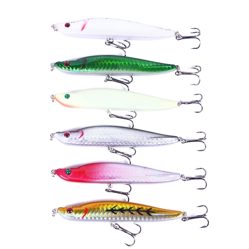 HENGJIA Fishing Lures for Bass Trout, Pencil Popper Fishing Lure for Bass Catfish Pike Perch,  Sinking Lifelike Swimming Lures Hard Bait for Freshwater Saltwater