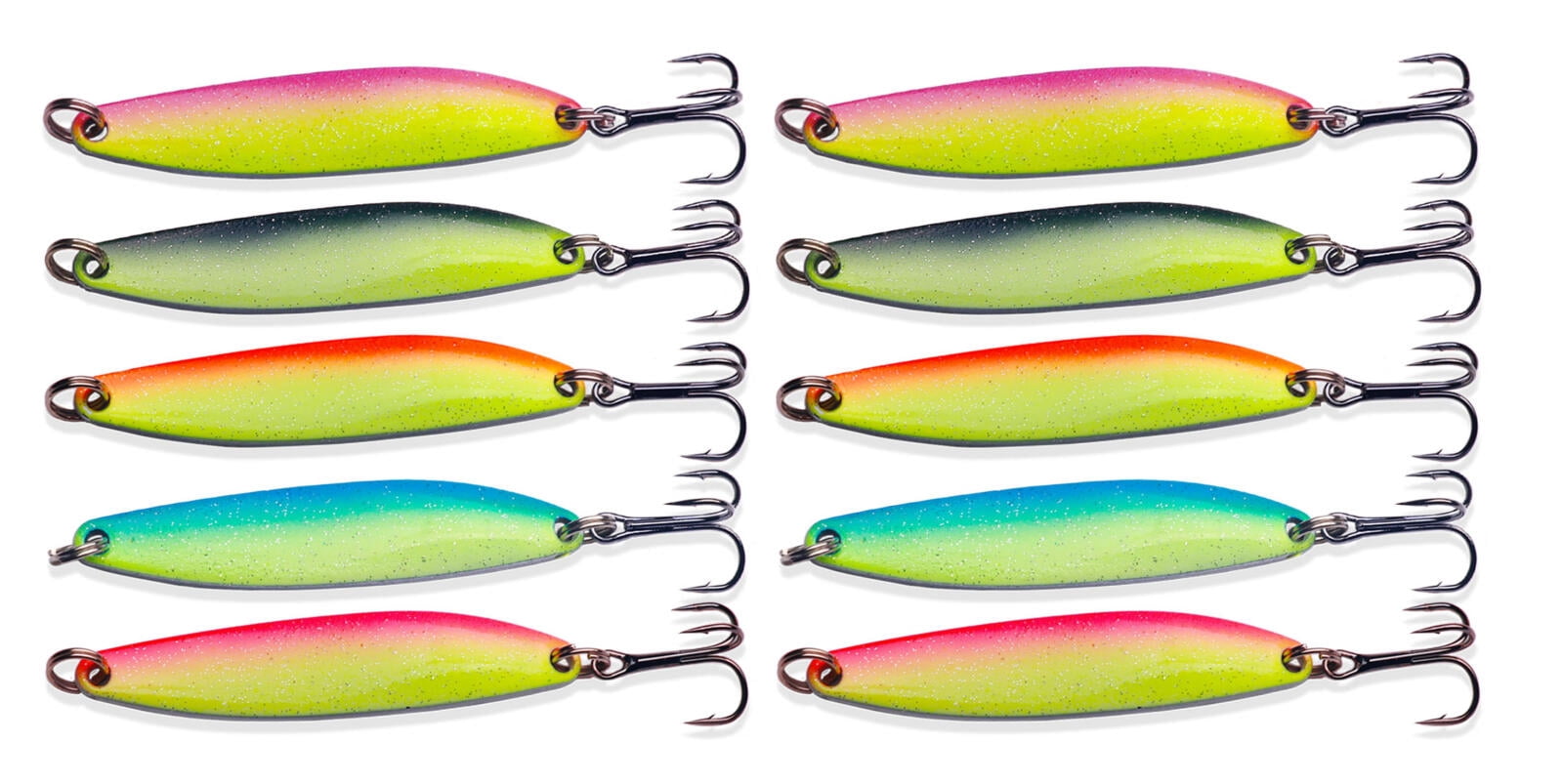 HENGJIA Fishing Lures Fishing Spoons Fishing Bait Trout Lures Bass Lures Fishing Spoons Lures 1/2oz,10PCS