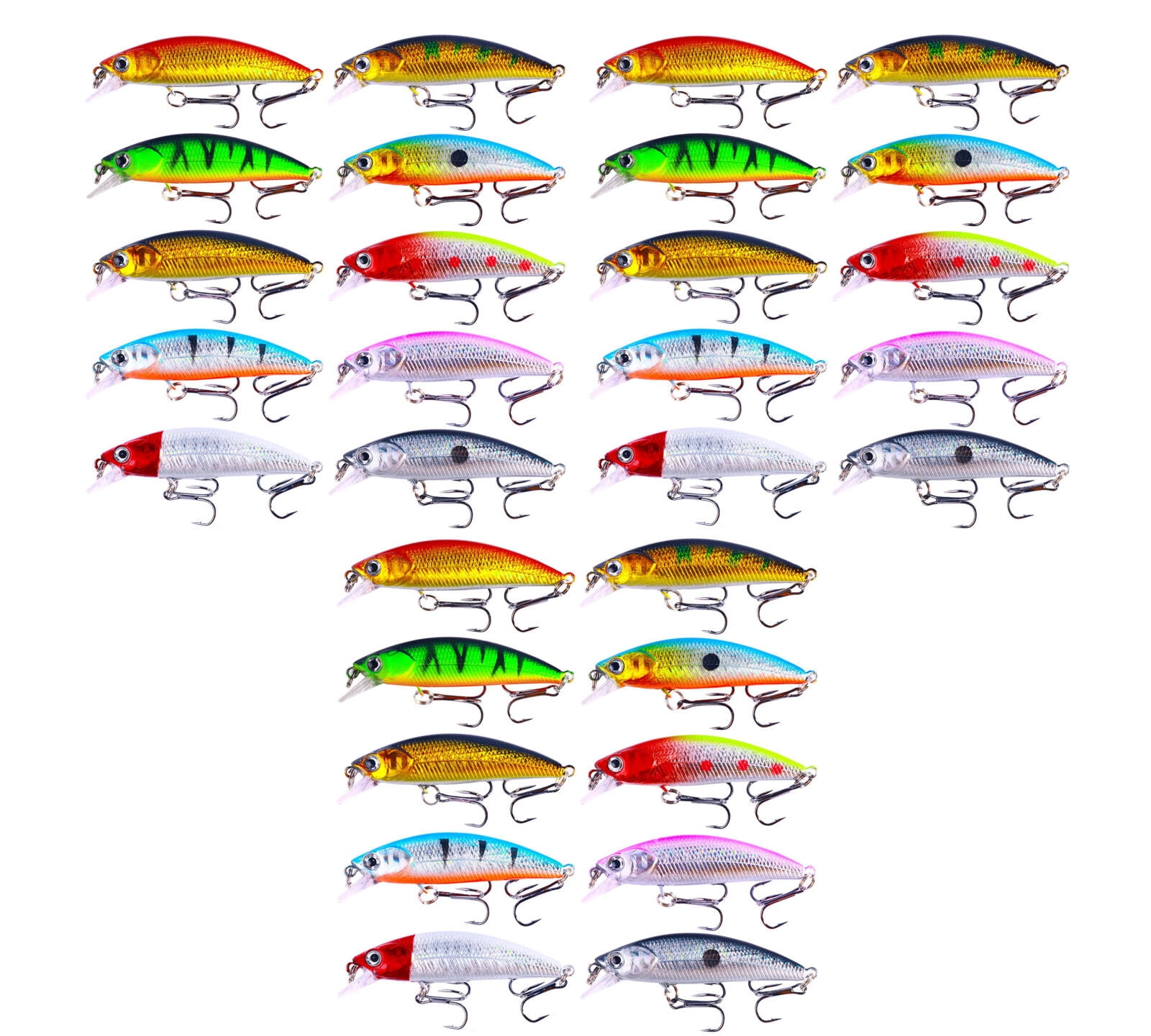 HENGJIA Fishing Lures, Jerkbait for Bass Fishing Minnow Lure Set Fishing Hard Baits Swimbaits Topwater Lures for Trout Bass Perch Fishing,30pcs