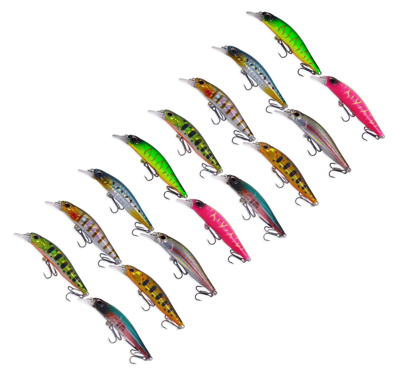 HENGJIA Fishing Lures, Jerkbait for Bass Fishing Minnow Lure Set Fishing Plugs Hard Baits Swimbaits Topwater Lures for Trout Bass Perch Fishing,16pcs