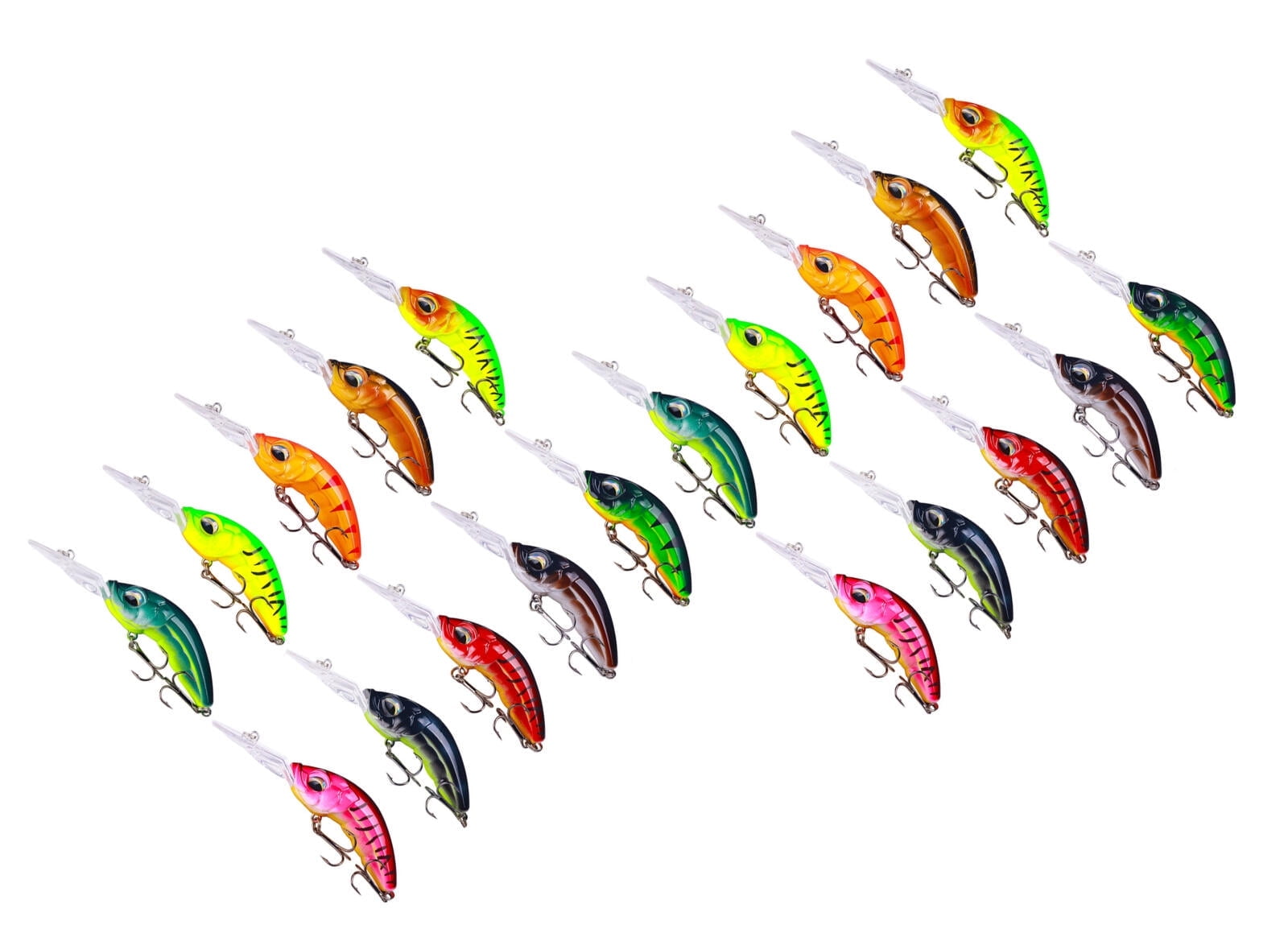 HENGJIA Fishing Lures, Jerkbait for Bass Fishing Minnow Lure Set Fishing Plugs Hard Baits Swimbaits Topwater Lures for Trout Bass Perch Fishing,20pcs