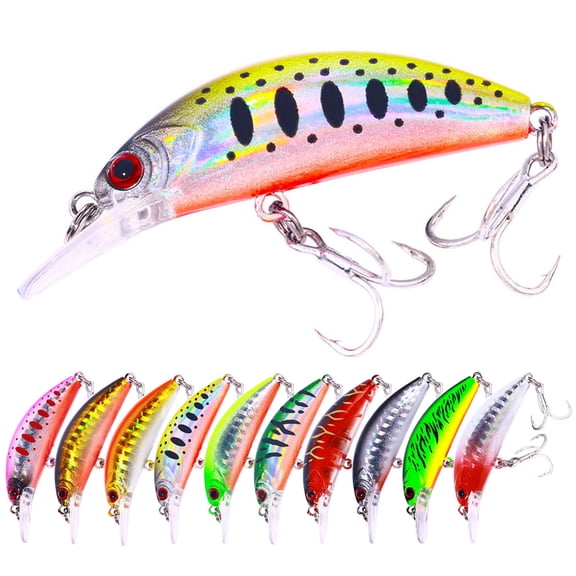 HENGJIA Fishing Lures, Jerkbait for Bass Fishing Minnow Lure Set, Fishing Plugs Sinking Hard Baits Swimbaits for Trout Bass Perch Fishing,10pcs