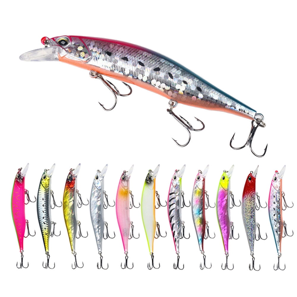 HENGJIA Fishing Lures Large Hard Bait Minnow VIB Lure with Treble Hook Life-Like Swimbait Fishing Bait Popper Crankbait Sinking Lure for Trout Bass Walleye Redfish