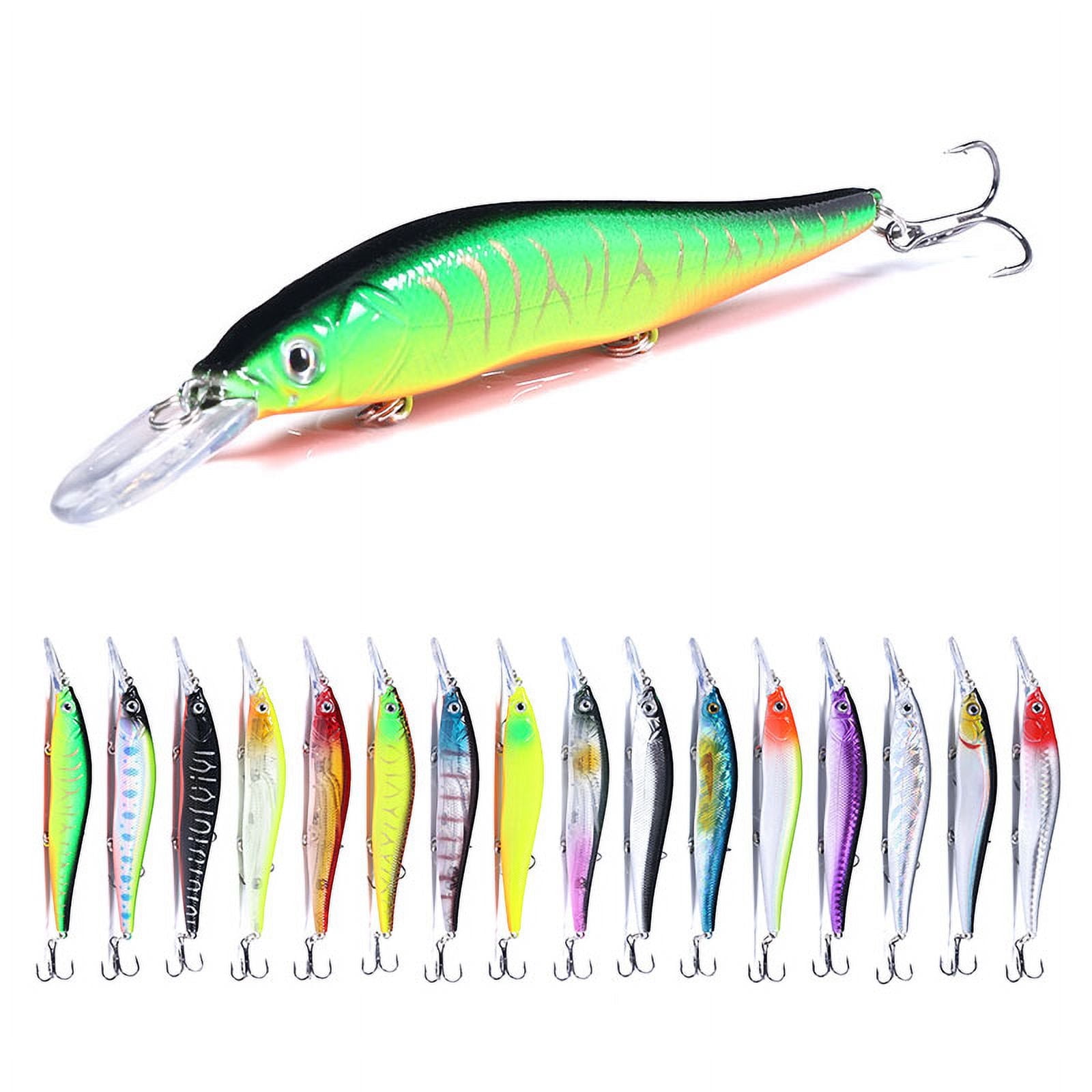 HENGJIA Fishing Lures Large Hard Bait Minnow VIB Lure with Treble Hook Life-Like Swimbait Fishing Bait Popper Crankbait Sinking Lure for Trout Bass Walleye Redfish