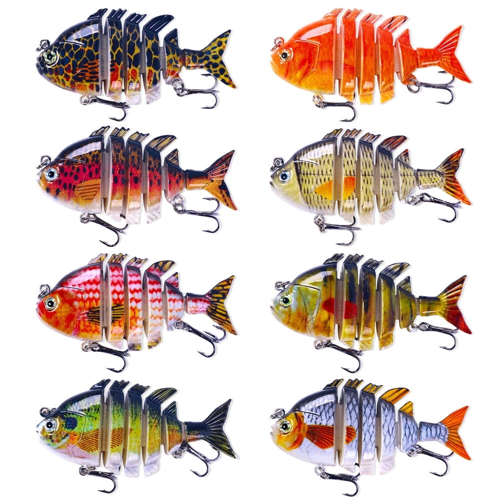 HENGJIA Fishing Lures Multi Jointed Fish Fishing Kits Slow Sinking Lifelike Swimbait Freshwater and Saltwater for Trout Bass Lures,8pcs