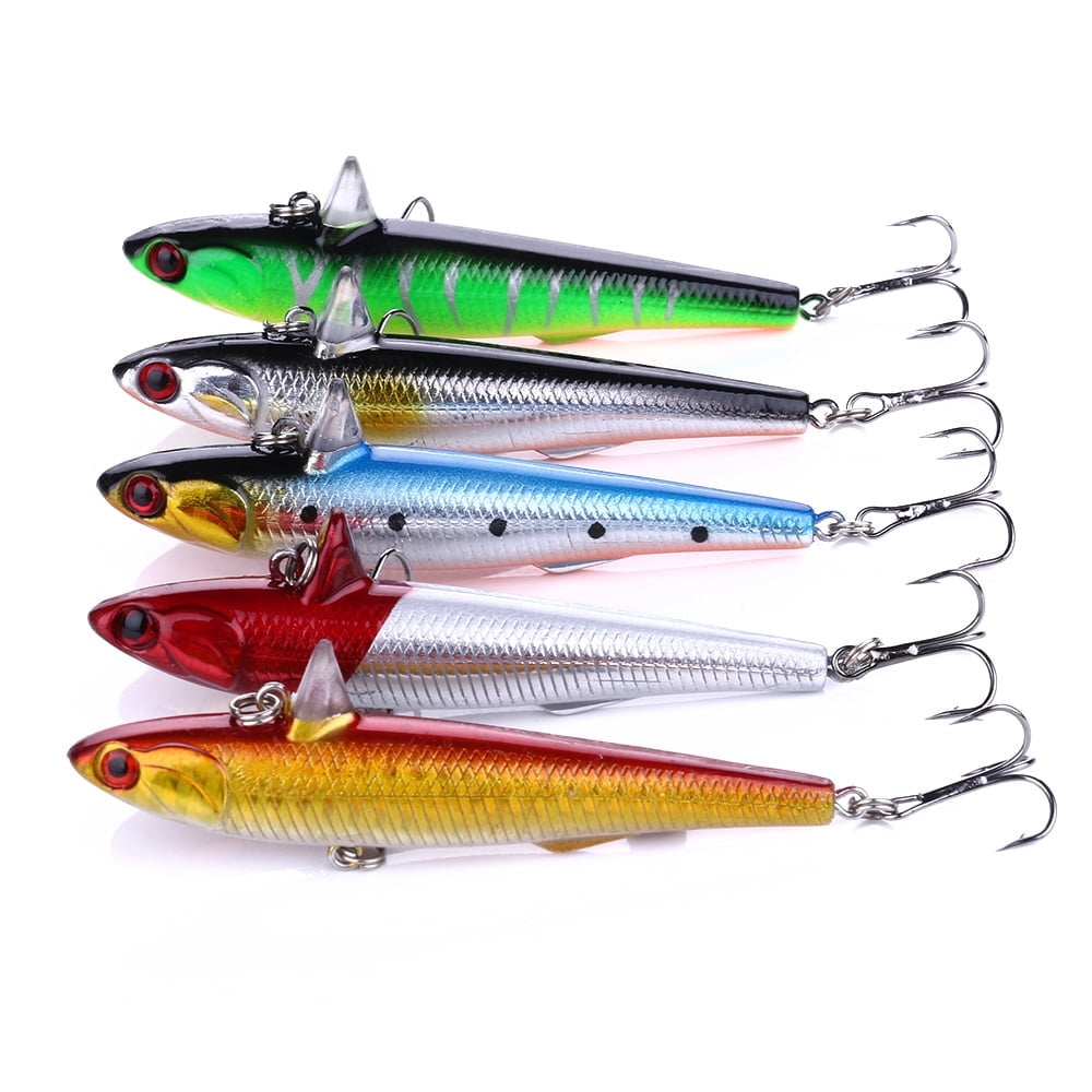 HENGJIA Fishing Lures, Pencil Plopper Fishing Lures for Bass Trout Perch, Sinking Fishing Lure with Deep Diving Minnow Pencil Popper Bass Bait for Freshwater or Saltwater