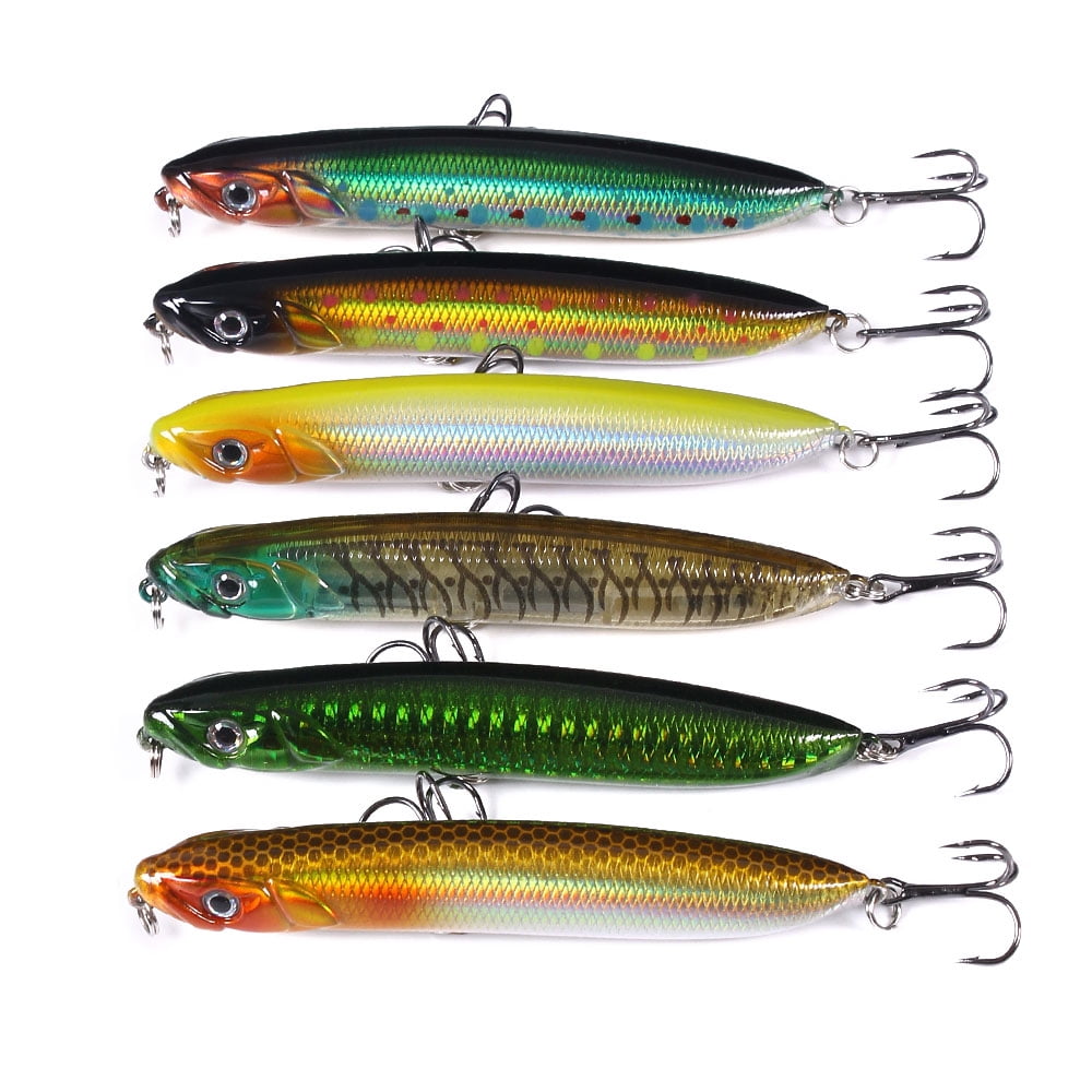 HENGJIA Fishing Lures, Pencil Popper Fishing Lure Long Casting Sinking Hard Bait Topwater Lures for Bass Trout Walleye Redfish Freshwater Saltwater